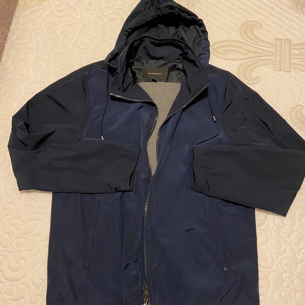 Mens Banana Republic Hooded Light Jacket Large